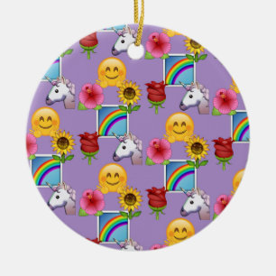 Emoji Schönheits-lila Muster Keramik Ornament