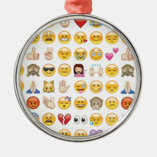 Emoji Silbernes Ornament