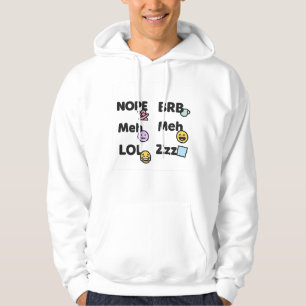 Emoji Slang Typografie - Funny Nope, Meh, BRB, LOL Hoodie