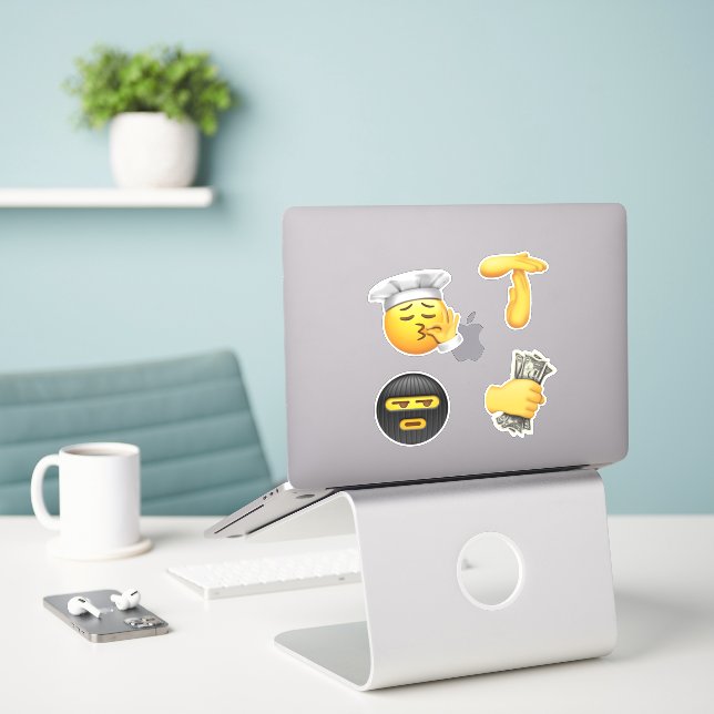Emoji Sticker Pack (Laptop auf Schreibtisch)