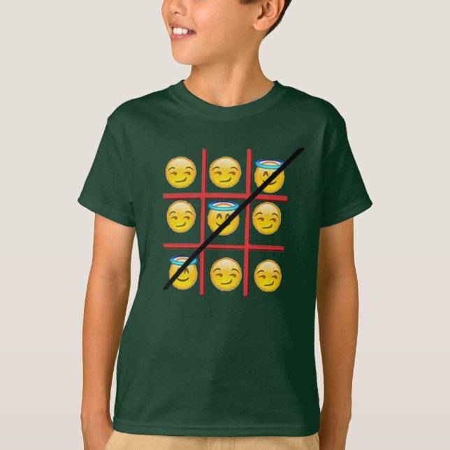 emoji-tac-toe lustiges Hemddesign T-Shirt (Vorderseite)