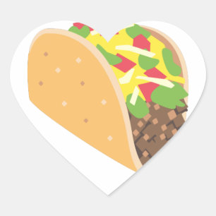 Emoji-Taco Herz-Aufkleber