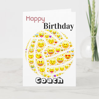 Emoji Theme Personalisiert Netball Coach Geburtsta Karte