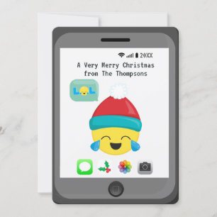 Emoji themed Happy Weihnachtsgrüße Feiertagskarte