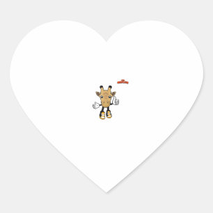 Emoji-Tiergiraffe Daumen hoch Herz-Aufkleber