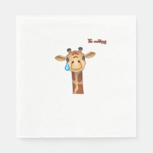 Emoji traurig schreiende Giraffengesicht Serviette