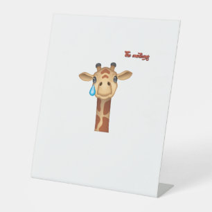 Emoji traurig schreiende Giraffengesicht Sockelschild