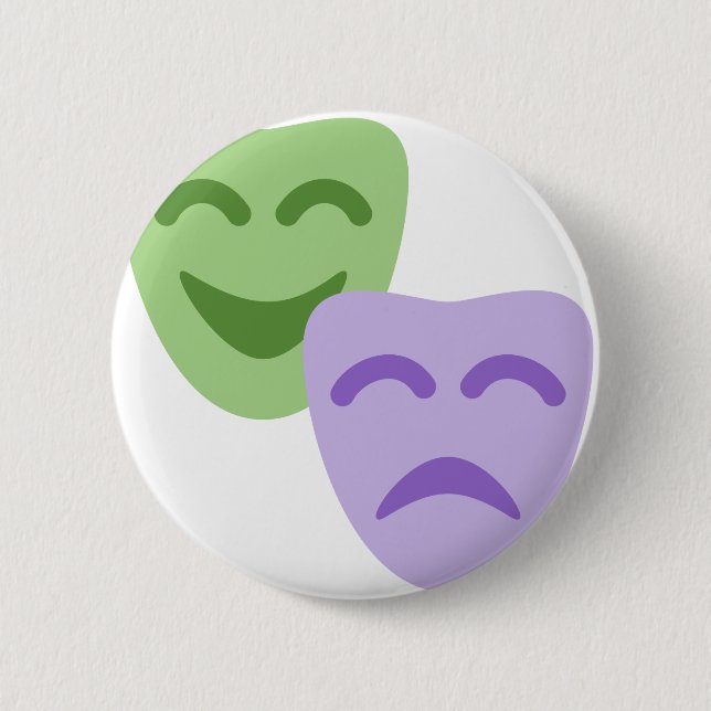 Emoji Twitter - Drama Theater Button (Vorderseite)