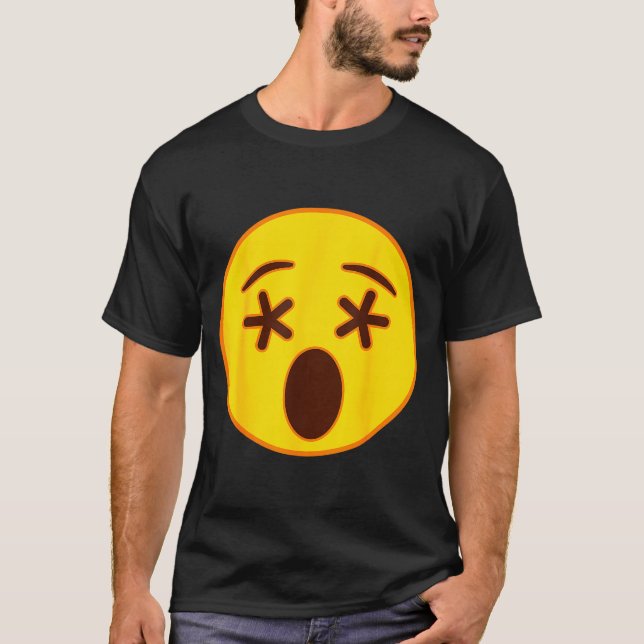 Emoji Über Kreuz Augen Gelbes Lächeln Gesicht  T-Shirt (Vorderseite)