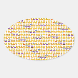 Emoji-Überlastung Ovaler Aufkleber