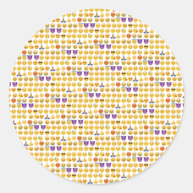 Emoji-Überlastung Runder Aufkleber (Vorderseite)