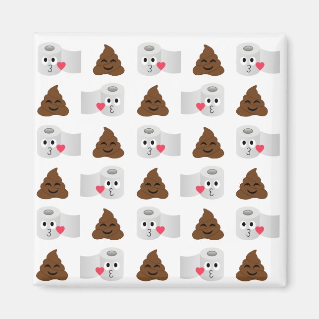 Emoji und Toilettenpapier gekackt Magnet (Vorne)