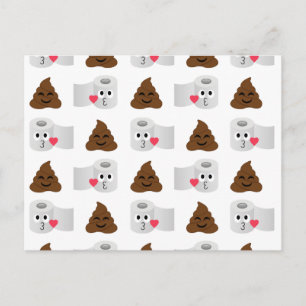 Emoji und Toilettenpapier gekackt Postkarte