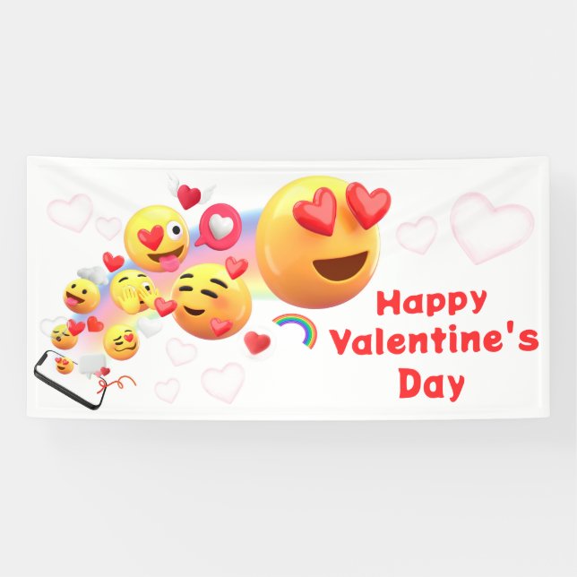 Emoji Valentinstag Banner (Horizontal)