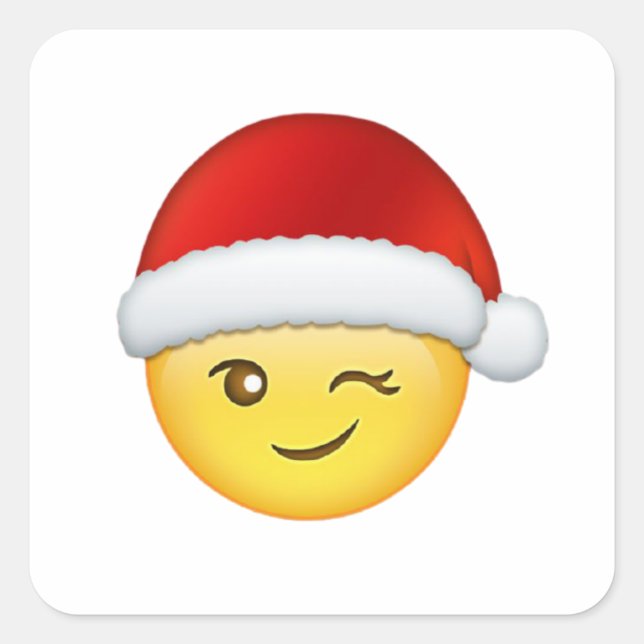 Emoji Weihnachtsaufkleber Quadratischer Aufkleber (Vorderseite)