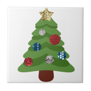 Emoji-Weihnachtsbaum Fliese