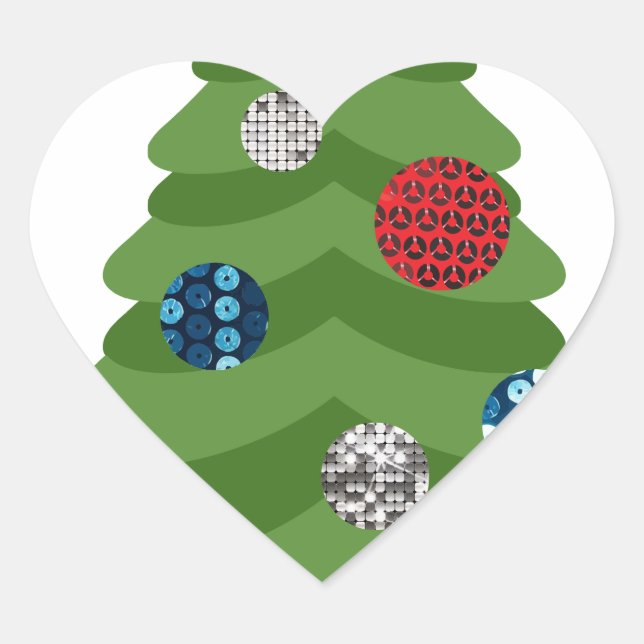 Emoji-Weihnachtsbaum Herz-Aufkleber (Vorderseite)