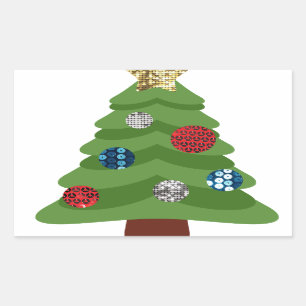 Emoji Weihnachtsbaum Rechteckiger Aufkleber