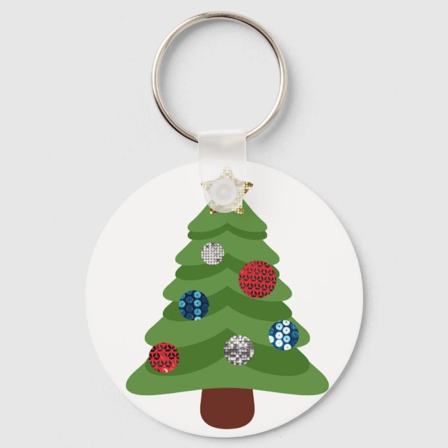 Emoji-Weihnachtsbaum Schlüsselanhänger (Vorderseite)