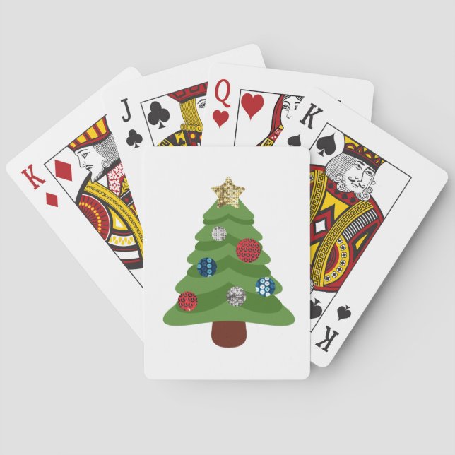 Emoji-Weihnachtsbaum Spielkarten (Rückseite)