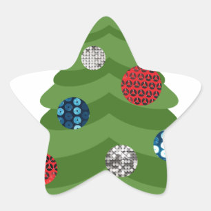 Emoji-Weihnachtsbaum Stern-Aufkleber