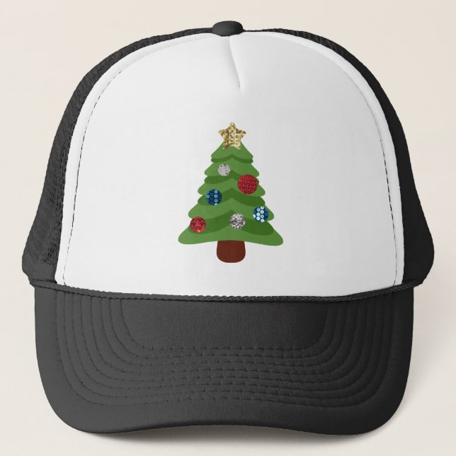 Emoji-Weihnachtsbaum Truckerkappe (Vorderseite)