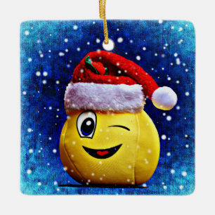 Emoji Weihnachtsverzierung Keramikornament