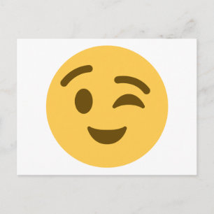 Emoji Wink Postkarte