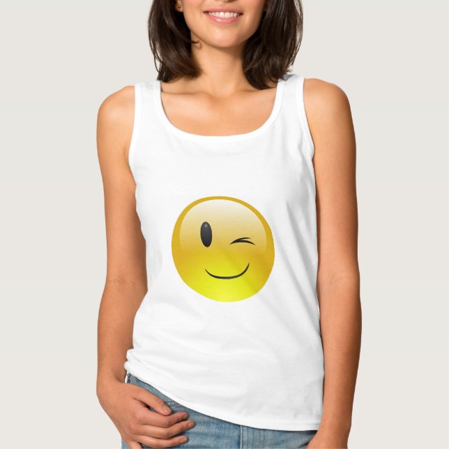 Emoji wink Tank Top (Vorderseite)