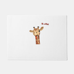 Emoji winken Zunge aus Giraffe Gesicht Fußmatte