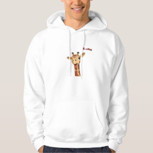 Emoji winken Zunge aus Giraffe Gesicht Hoodie