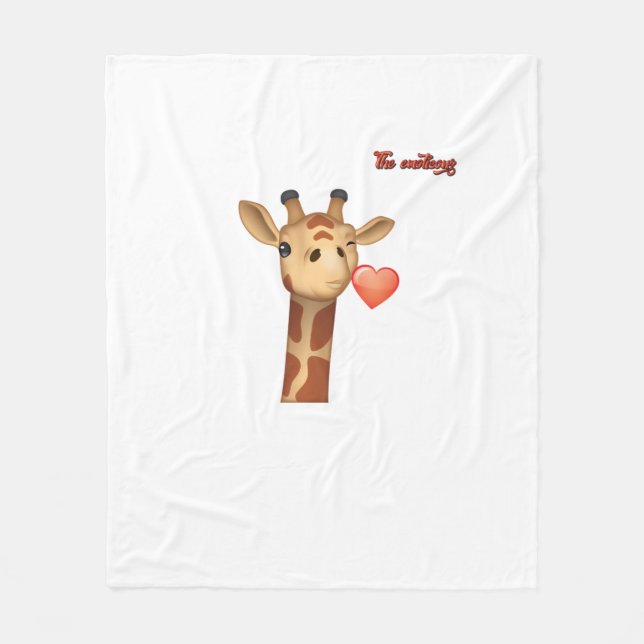 Emoji winking küssend Herz-Giraffe Gesicht Fleecedecke (Vorderseite)