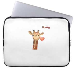 Emoji winking küssend Herz-Giraffe Gesicht Laptopschutzhülle