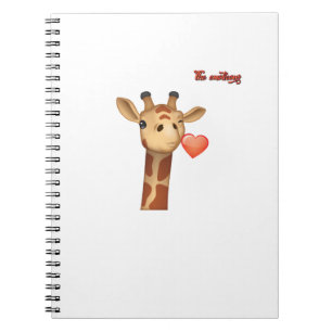 Emoji winking küssend Herz-Giraffe Gesicht Notizblock