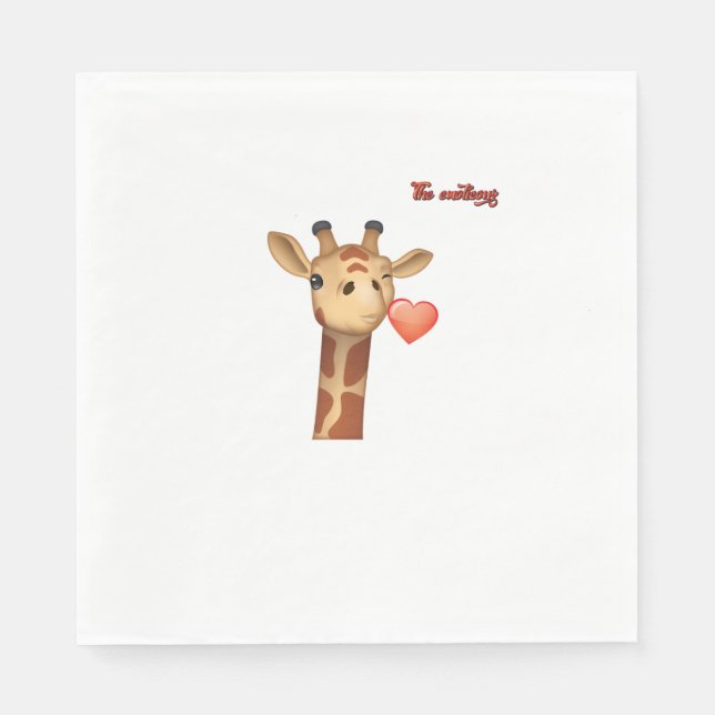 Emoji winking küssend Herz-Giraffe Gesicht Serviette (Vorderseite)