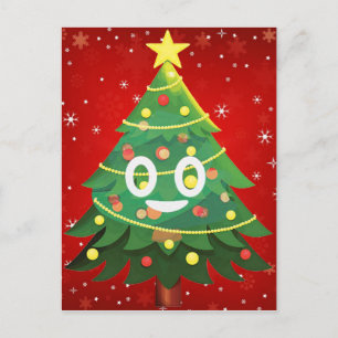 Emoji Xmas Baumdesign Feiertagspostkarte