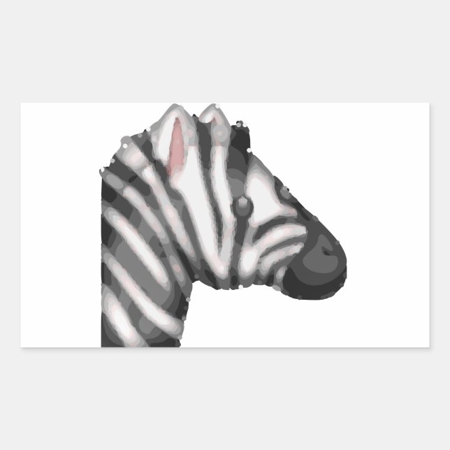 Emoji Zebra Rechteckiger Aufkleber (Vorderseite)
