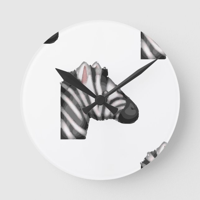 Emoji Zebra Runde Wanduhr (Vorderseite)