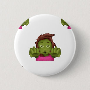 Emoji Zombie Frau Button