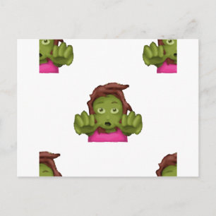 Emoji-Zombie-Frau Postkarte