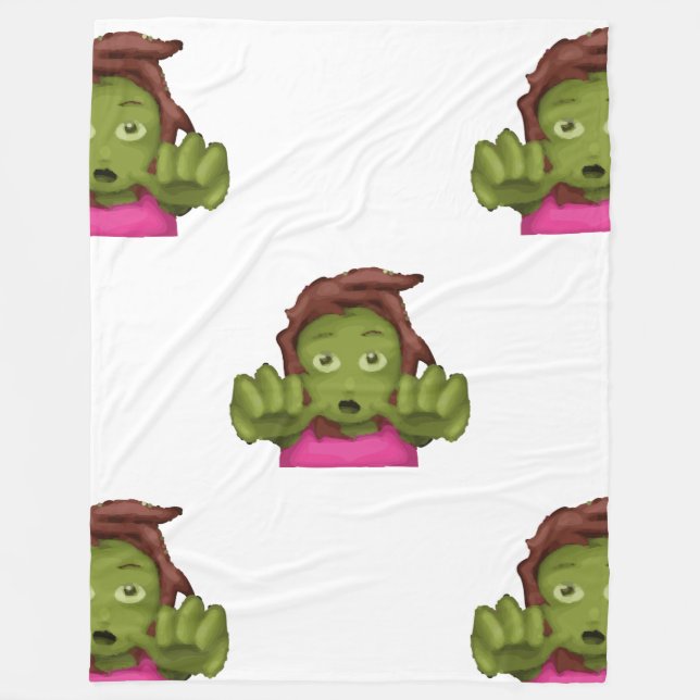 Emoji-Zombie-Frauendecke Fleecedecke (Vorderseite)