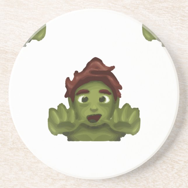 Emoji Zombie Getränkeuntersetzer (Vorne)