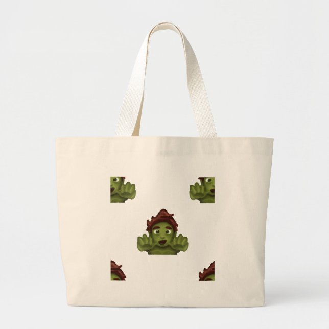 Emoji Zombie Jumbo Stoffbeutel (Vorne)