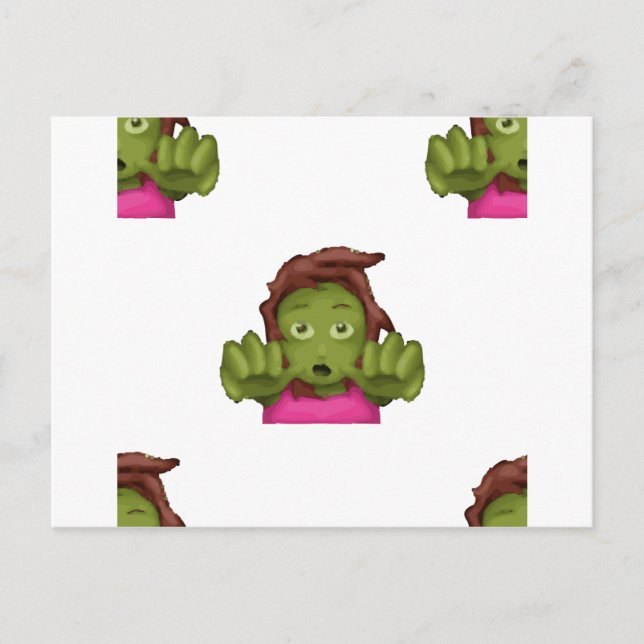 Emoji Zombie Postkarte (Vorderseite)
