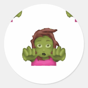 Emoji Zombie Runder Aufkleber