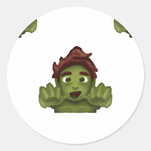 Emoji Zombie Runder Aufkleber (Vorderseite)