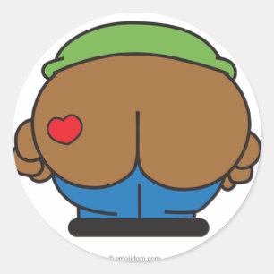 Emojidom-Aufkleber: Schwarzes Mornen Runder Aufkleber