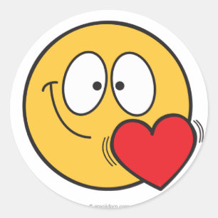 Emojidom-Sticker mit Herz Runder Aufkleber