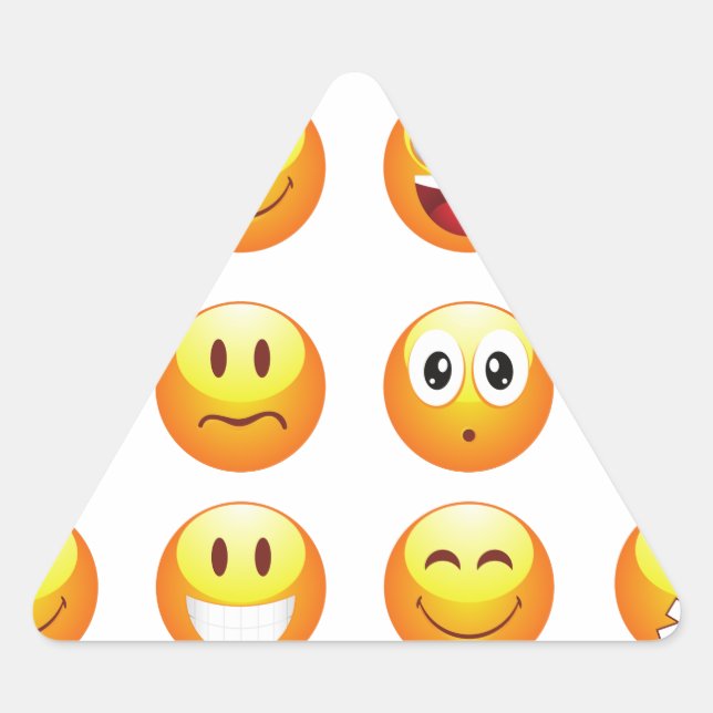 emojis dreieckiger aufkleber (Vorderseite)