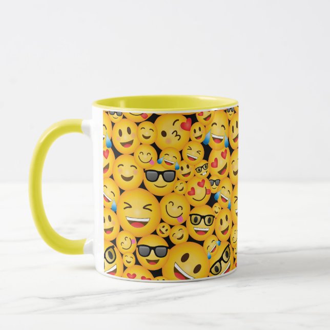 Emojis Kaffeetasse Emoticons Glückliche Gesichter  (Links)